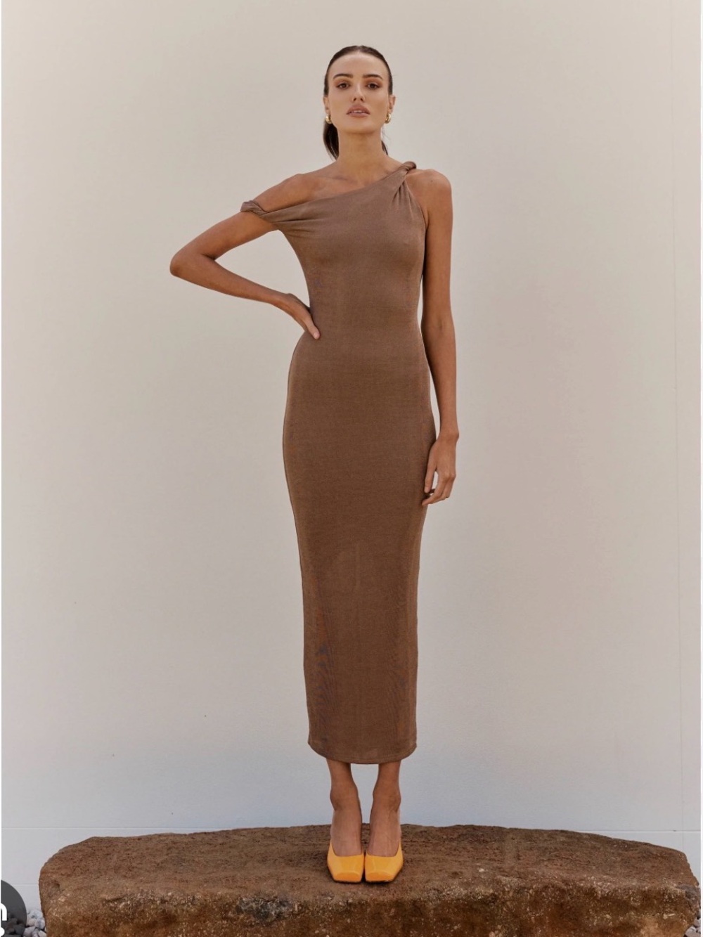 Johansen Long Poppy Dress in Taupe